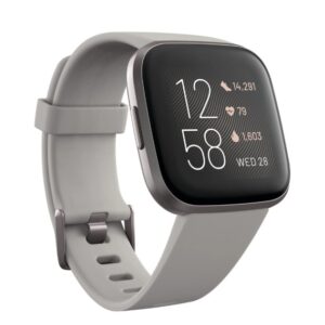 Fitbit Versa 2 Health & Fitness Smartwatch - Stone/Mist Grey Aluminum